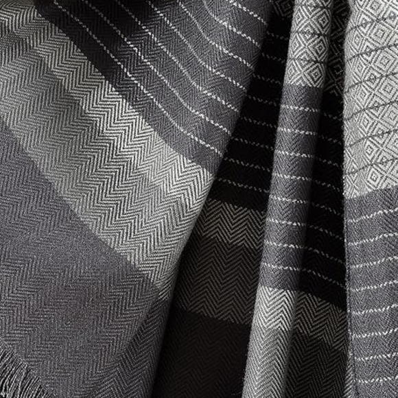 COPY - Runtlly Men's Winter Cashmere Scarf Stripes Warm Soft Scarves with Tassel - Picture 6 of 9